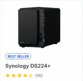 Synology DS224+ – Best seller, 4.5 sao (96)