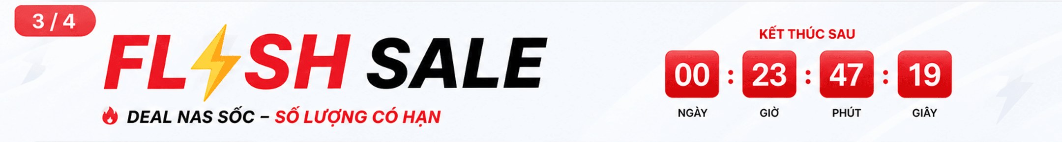Flash sale – deal NAS sốc, số lượng có hạn – kết thúc sau 00 ngày 23 giờ 47 phút 19 giây