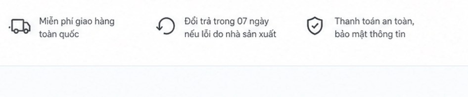 Miễn phí giao hàng; đổi trả 07 ngày; thanh toán an toàn