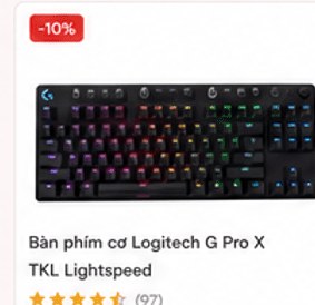 Bàn phím cơ Logitech G Pro X TKL Lightspeed