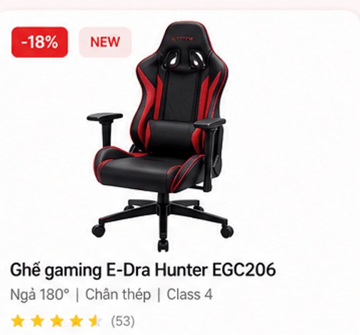 Ghế gaming E-Dra Hunter EGC206
