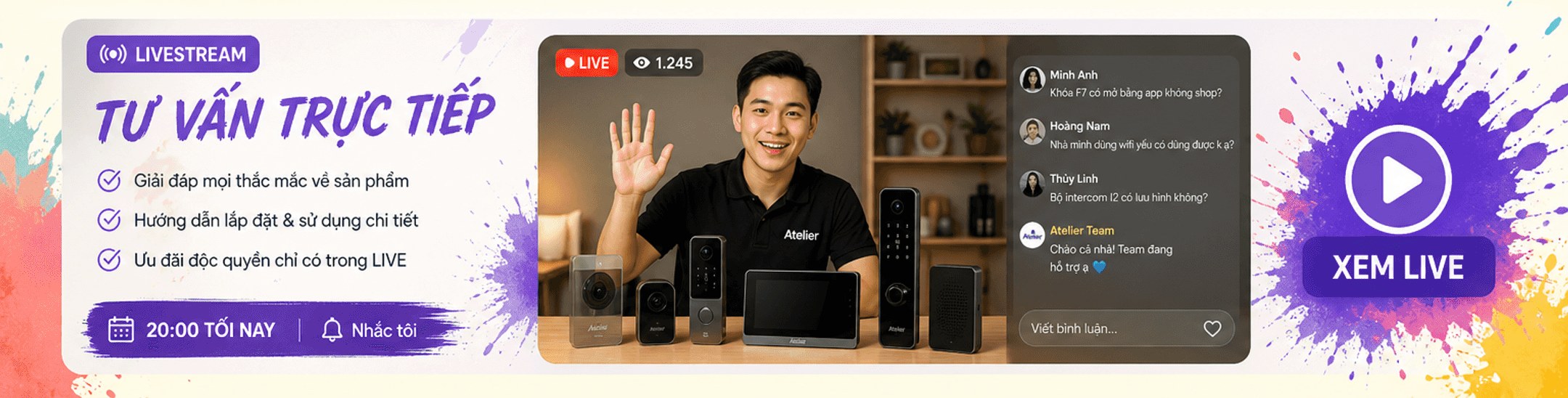 LIVESTREAM – Tư vấn trực tiếp: giải đáp thắc mắc, hướng dẫn lắp đặt, ưu đãi độc quyền chỉ trong LIVE – 20:00 tối nay – XEM LIVE