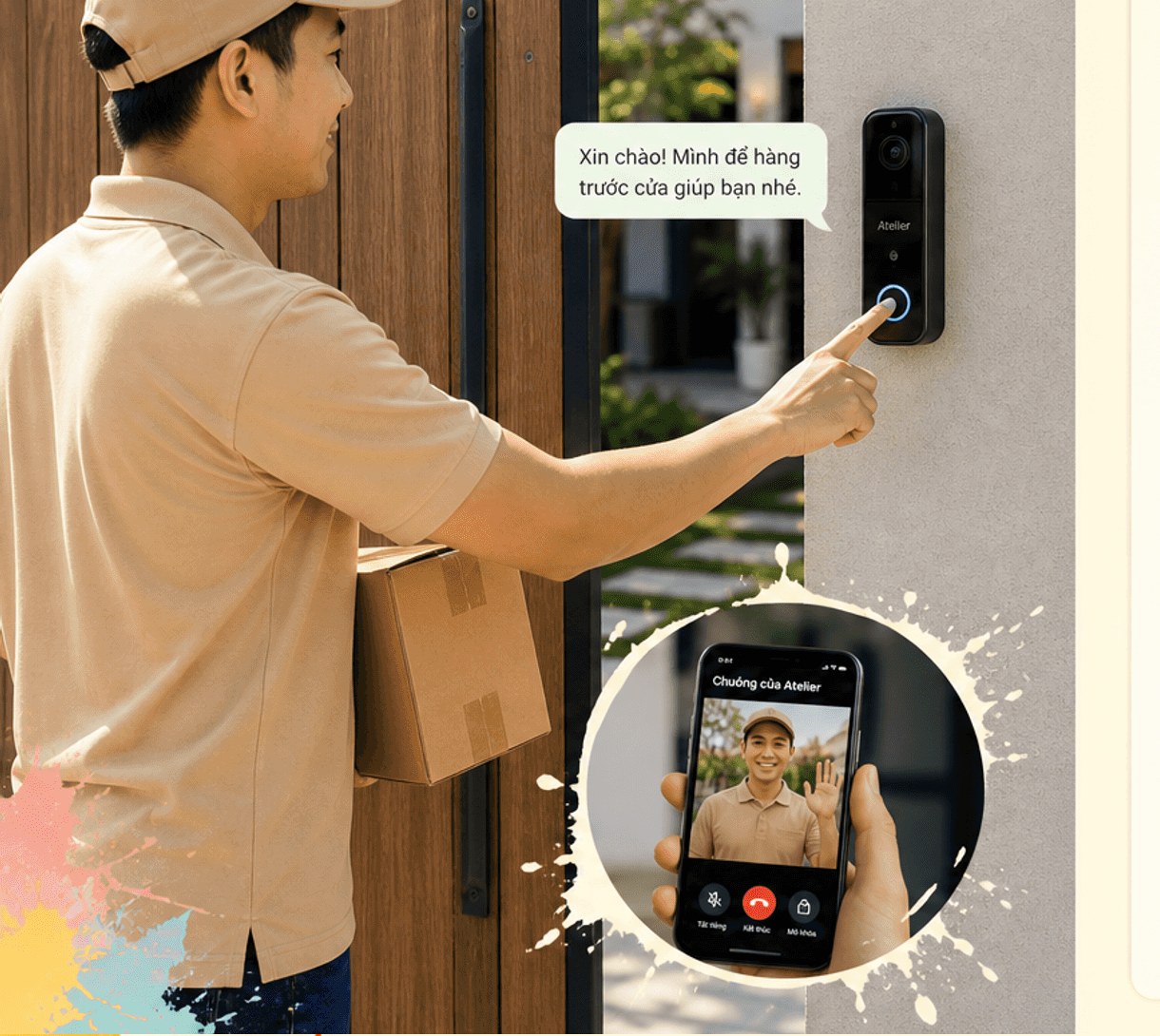 Chuông cửa Atelier Vision Pro lắp ngoài cổng