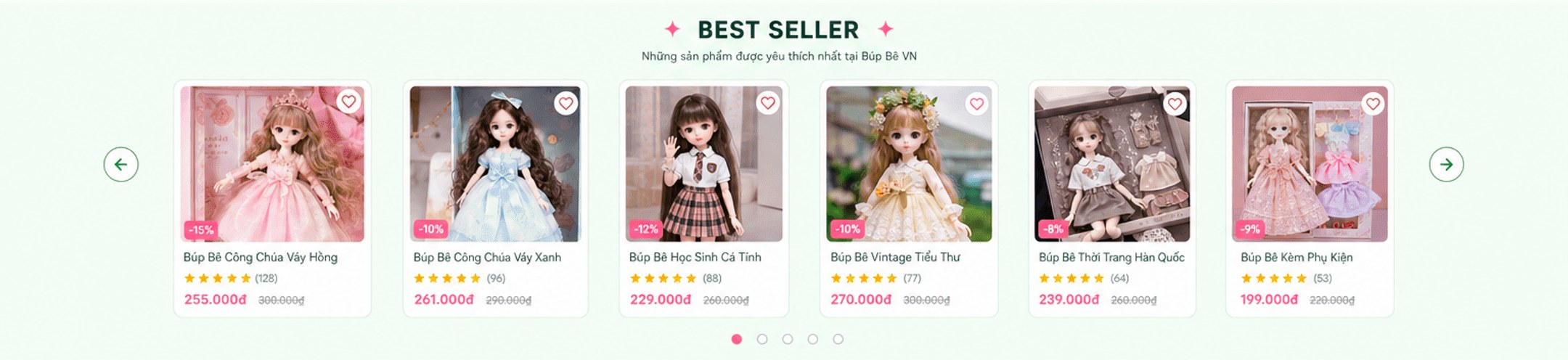 Best Seller – những sản phẩm được yêu thích nhất tại Búp Bê VN: 6 sản phẩm kèm giá
