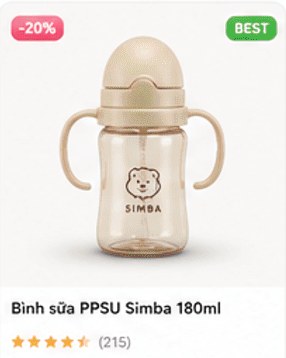 Bình sữa PPSU Simba 180ml