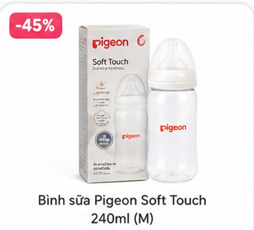 Bình sữa Pigeon Soft Touch 240ml (M)