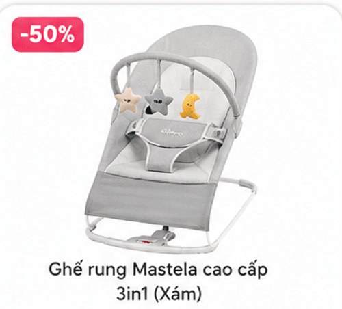 Ghế rung Mastela cao cấp 3in1 (Xám)