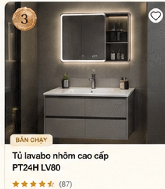 Tủ lavabo nhôm cao cấp PT24H LV80 – bán chạy