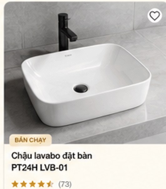 Chậu lavabo đặt bàn PT24H LVB-01 – bán chạy