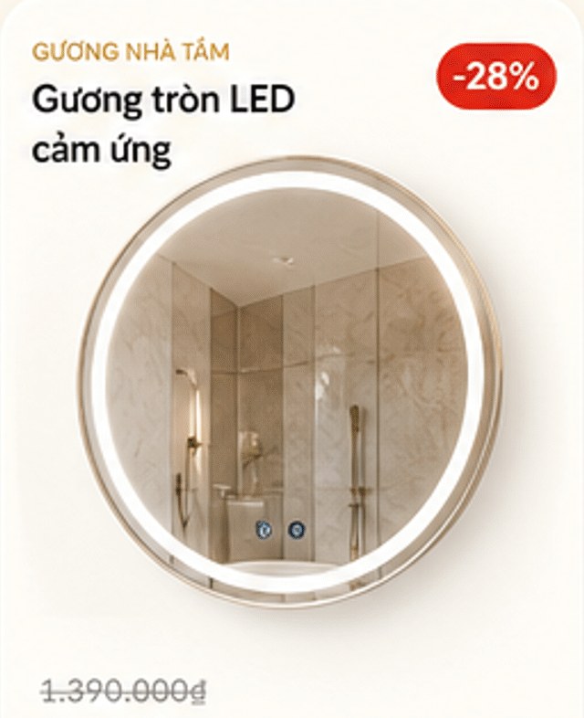 Gương tròn LED cảm ứng – giảm 28%