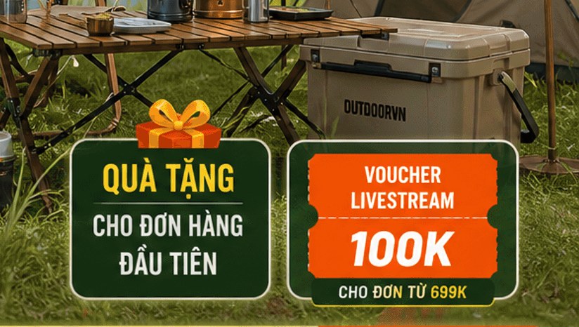 Quà tặng cho đơn hàng đầu tiên; voucher livestream 100K cho đơn từ 699K