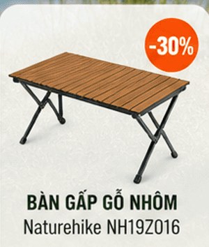 Bàn gấp gỗ nhôm Naturehike NH19Z016 – giảm 30%