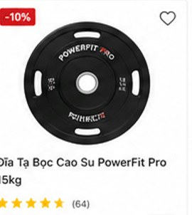 Đĩa Tạ Bọc Cao Su PowerFit Pro 15kg