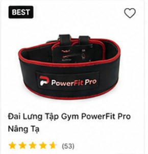 Đai Lưng Tập Gym PowerFit Pro Nâng Tạ