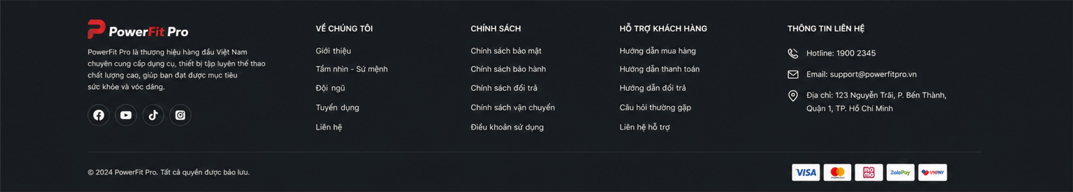 PowerFit Pro – chân trang