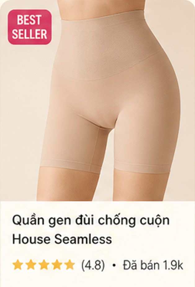 Quần gen đùi chống cuộn House Seamless