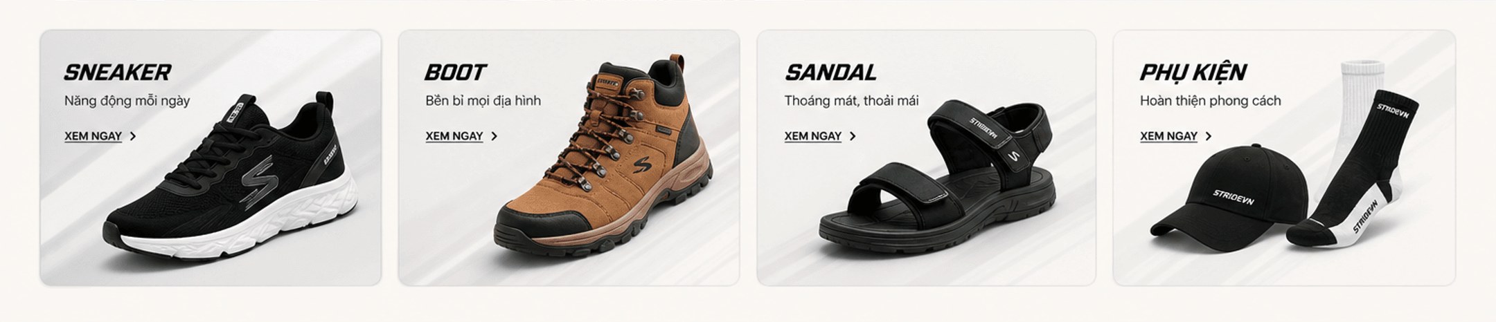 Danh mục: Sneaker, Boot, Sandal, Phụ kiện – xem ngay