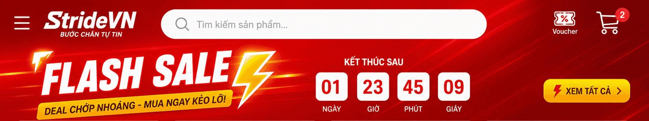 Flash sale – deal chớp nhoáng, mua ngay kẻo lỡ; đồng hồ kết thúc sau 01 ngày 23:45:09; xem tất cả