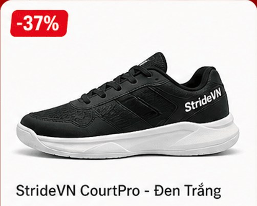 StrideVN CourtPro - Đen Trắng