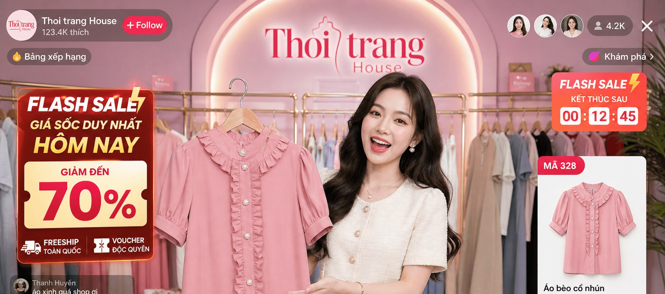 Livestream Flash Sale giảm đến 70%