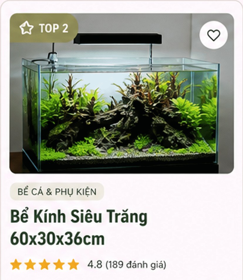 Bể Kính Siêu Trắng 60x30x36cm