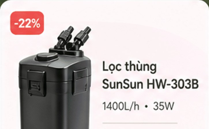 Lọc thùng SunSun HW-303B 1400L/h 35W