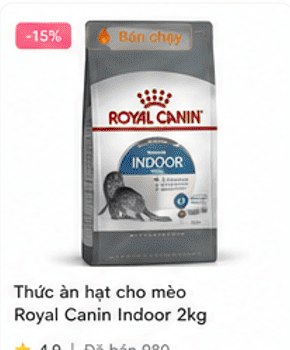 Thức ăn hạt Royal Canin Indoor 2kg