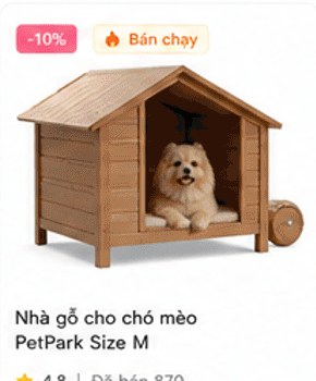 Nhà gỗ cho chó mèo PetPark Size M
