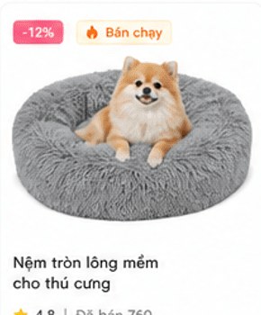 Nệm tròn lông mềm cho thú cưng