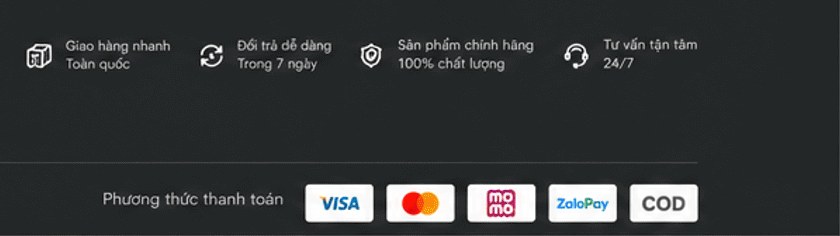 Cam kết dịch vụ và phương thức thanh toán