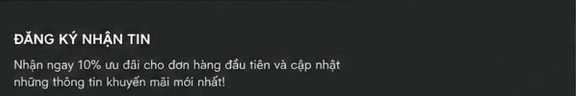 Đăng ký nhận tin – nhận ngay 10% ưu đãi