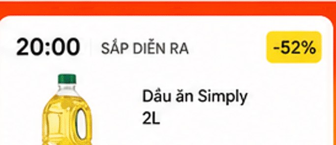 Dầu ăn Simply 2L – khung giờ 20:00 sắp diễn ra, giảm -52%