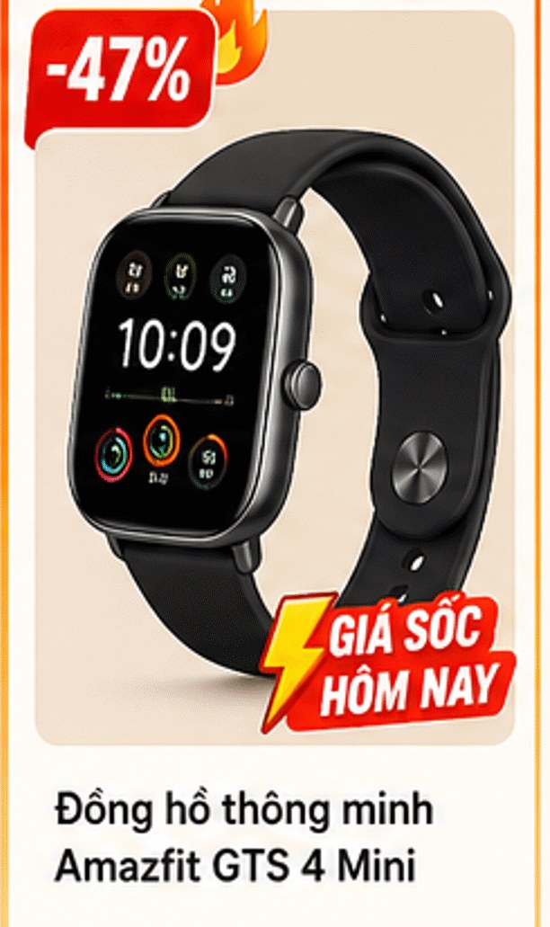 Đồng hồ thông minh Amazfit GTS 4 Mini – giảm -47%, giá sốc hôm nay