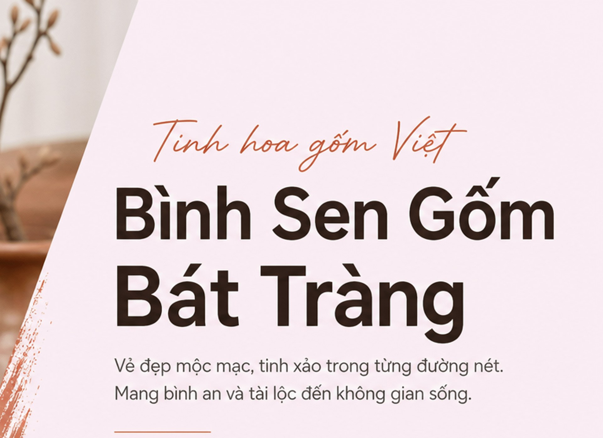 Tinh hoa gốm Việt – Bình Sen Gốm Bát Tràng. Vẻ đẹp mộc mạc, tinh xảo trong từng đường nét, mang bình an và tài lộc đến không gian sống