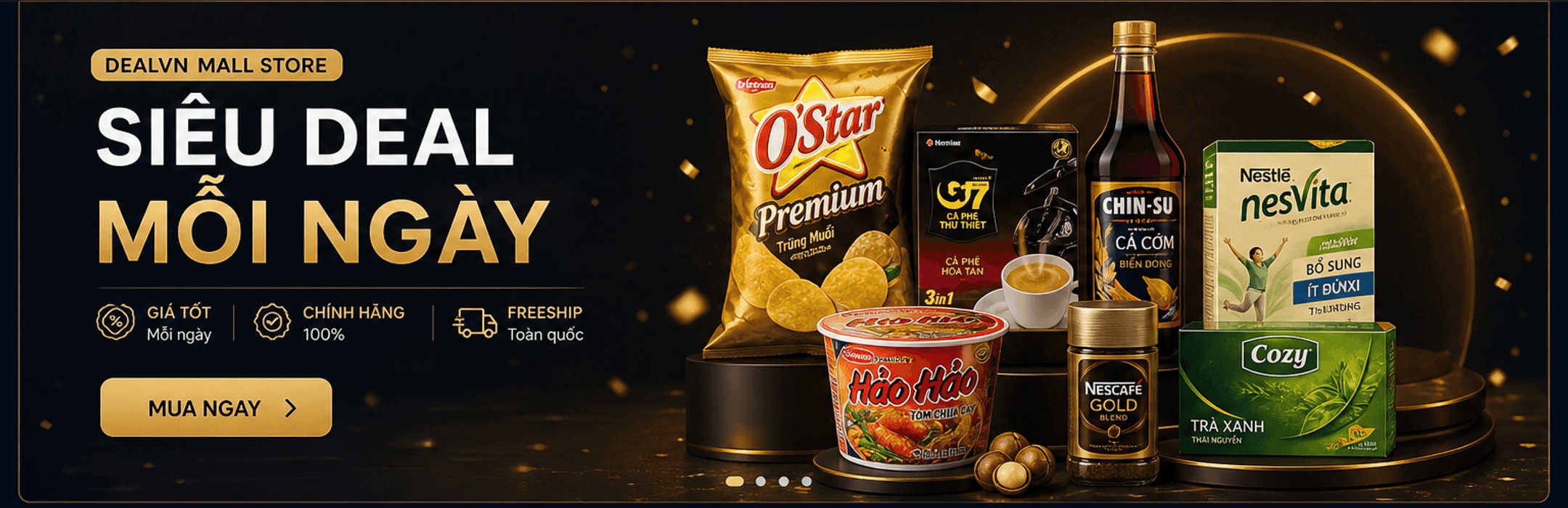 Siêu deal mỗi ngày – DealVN Mall Store: giá tốt mỗi ngày, chính hãng 100%, freeship toàn quốc, nút Mua ngay