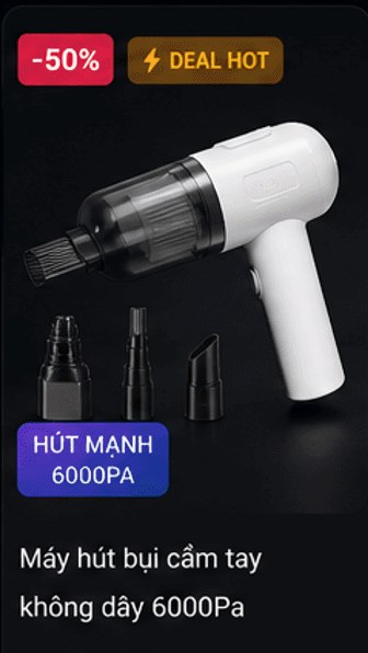 Máy hút bụi cầm tay không dây 6000Pa