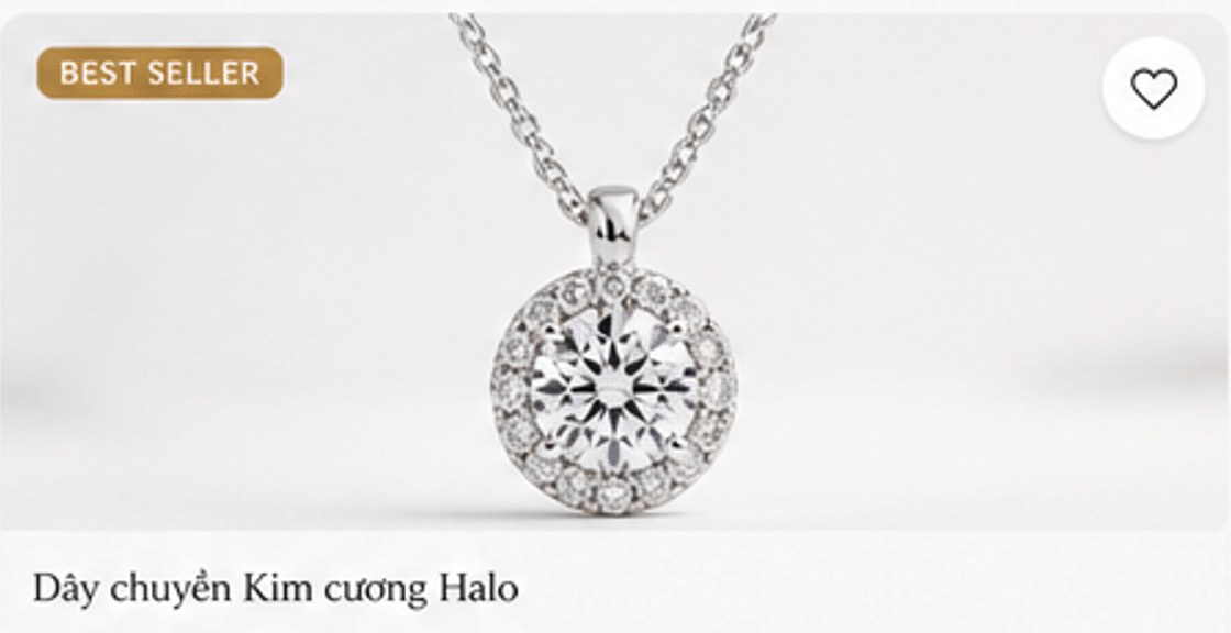 Best Seller – Dây chuyền Kim cương Halo