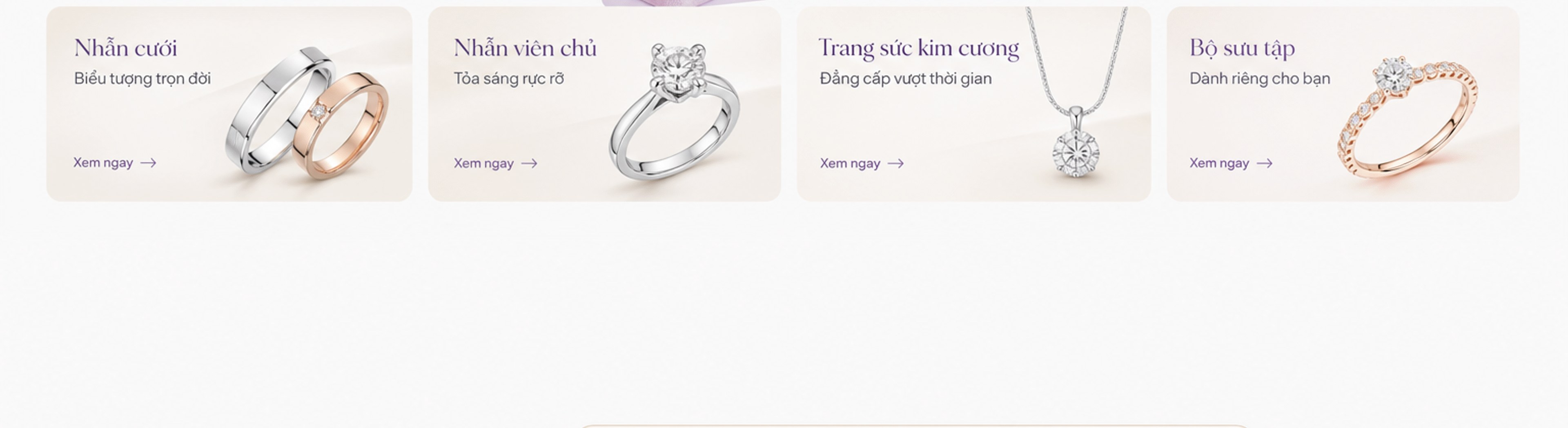Danh mục: Nhẫn cưới, Nhẫn viên chủ, Trang sức kim cương, Bộ sưu tập – Xem ngay