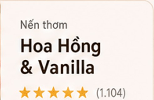 Nến thơm Hoa Hồng & Vanilla – 5 sao (1.104 đánh giá)