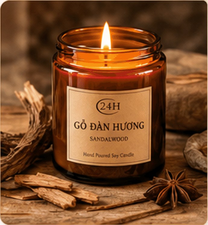 Ảnh Nến thơm Gỗ Đàn Hương