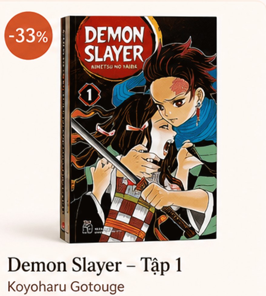 Demon Slayer – Tập 1, Koyoharu Gotouge, giảm 33%